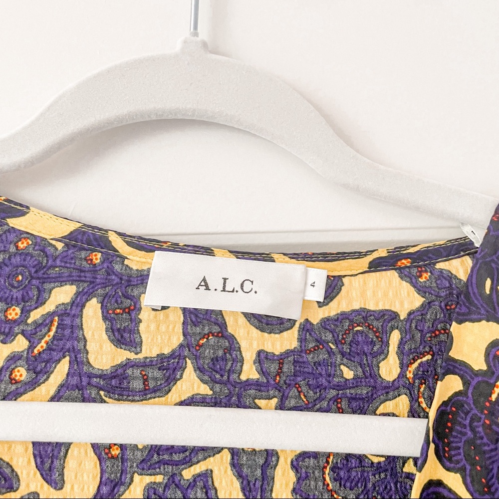 A.L.C. Valencia Dress Yellow Midi Silk - Picture 5 of 8